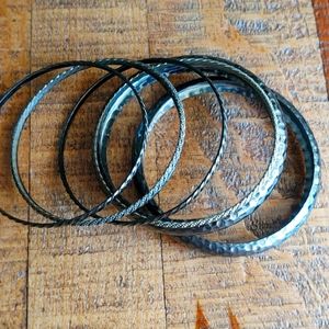 Metal bangle bracelets